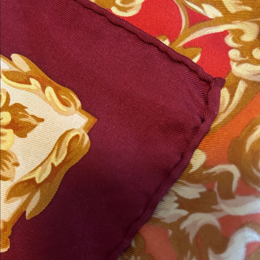 Christian Dior vantage Elegant Orange and Gold Scarf